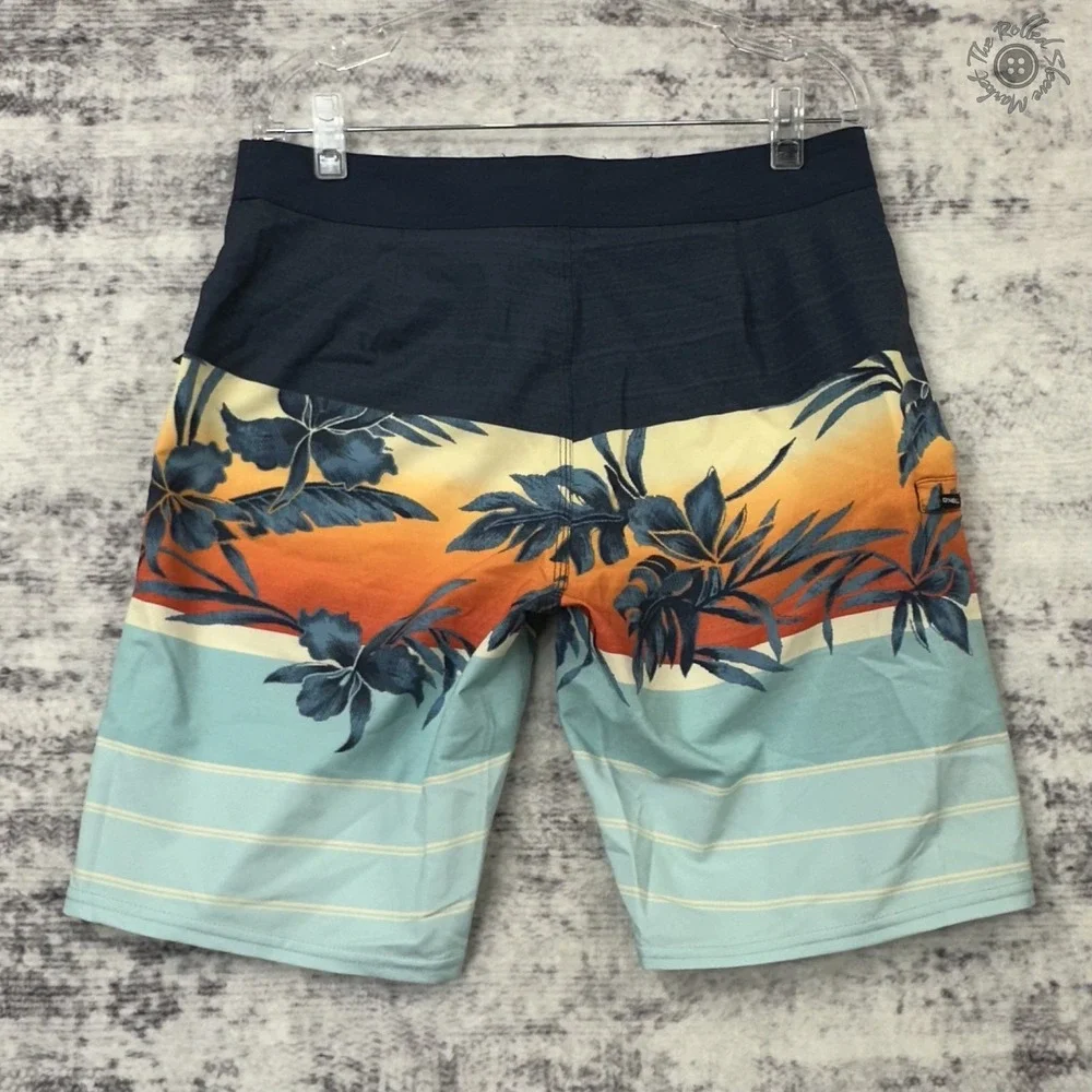 NWT O'Neill Hyperfreak Board Shorts‎ 30 Navy Orange Blue Knee Length 20